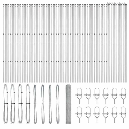Hexagonal Fence Ground Fix 100 x 1.4 m Galvanised Steel Silver