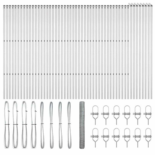 Hexagonal Fence Ground Fix 100 x 1.4 m Galvanised Steel Silver