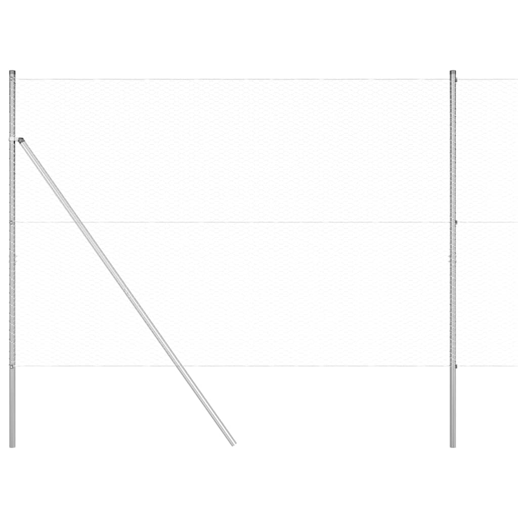 Hexagonal Fence Ground Fix 100 x 1.5 m Galvanised Steel Silver