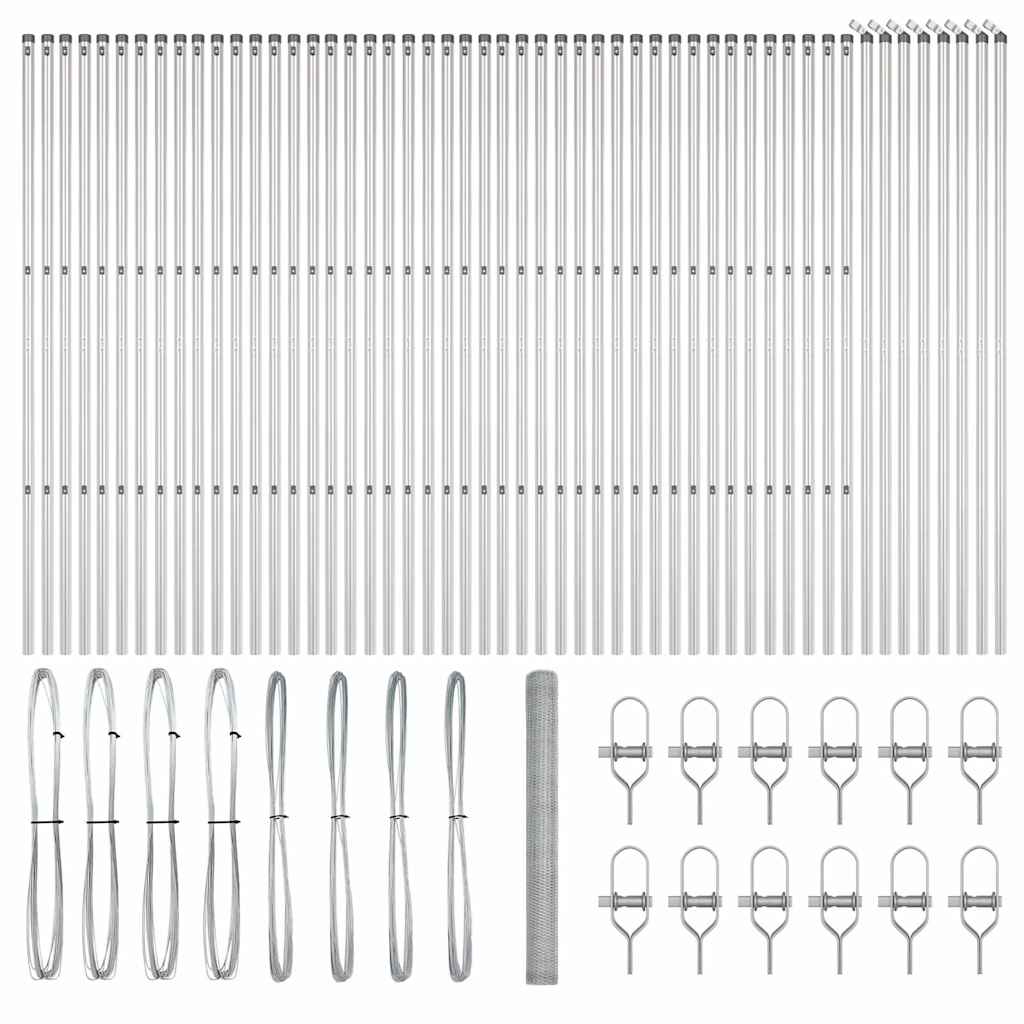 Hexagonal Fence Ground Fix 100 x 1.5 m Galvanised Steel Silver