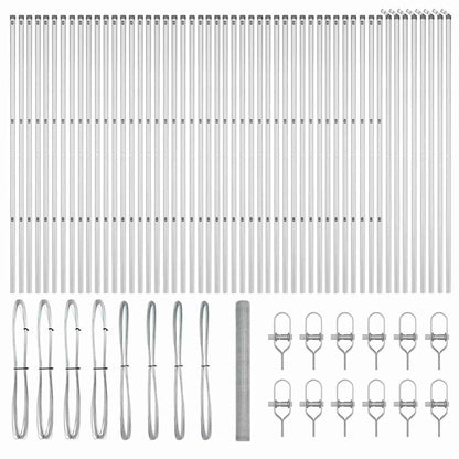 Hexagonal Fence Ground Fix 100 x 1.5 m Galvanised Steel Silver