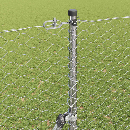 Hexagonal Fence Ground Fix 100 x 1.6 m Galvanised Steel Silver
