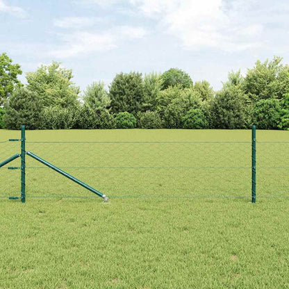 Hexagonal Fence with Post 10 x 0.5 m PVC-Coated Steel Green