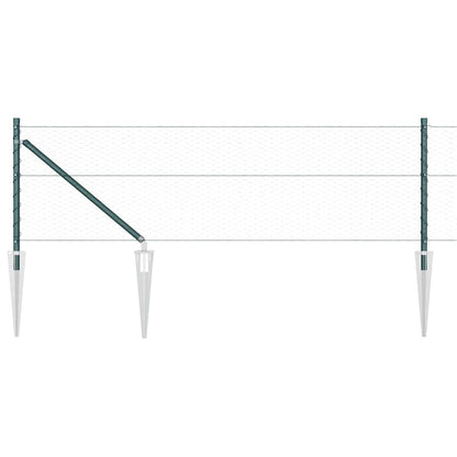Hexagonal Fence with Post 10 x 0.6 m PVC-Coated Steel Green