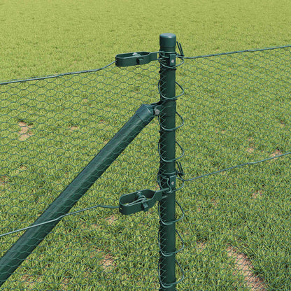 Hexagonal Fence with Post 10 x 0.8 m PVC-Coated Steel Green