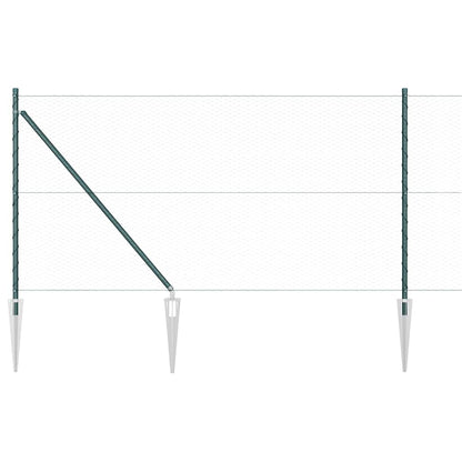 Hexagonal Fence with Post 10 x 1 m PVC-Coated Steel Green Mesh