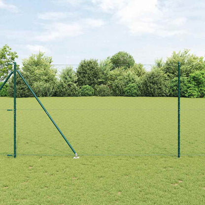 Hexagonal Fence with Post 10 x 1.5 m PVC-Coated Steel Green