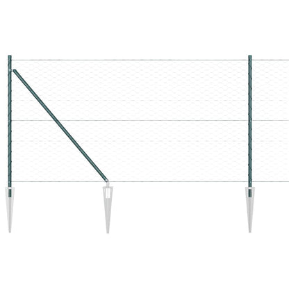 Hexagonal Fence with Post 25 x 1 m PVC-Coated Steel Mesh