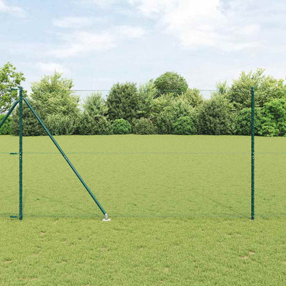 Hexagonal Fence with Post 25 x 1.5 m PVC-Coated Steel Green