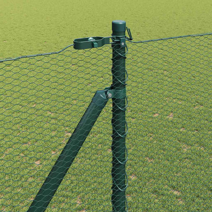 Hexagonal Fence with Post 50 x 1.6 m PVC-Coated Steel Green