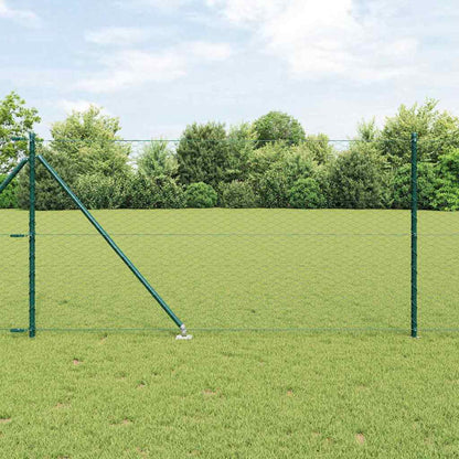 Hexagonal Fence with Post 100 x 1 m PVC-Coated Steel Green Mesh