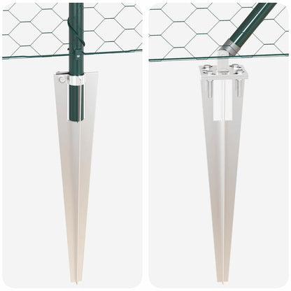 Hexagonal Fence with Post 100 x 1.2 m PVC-Coated Steel Green