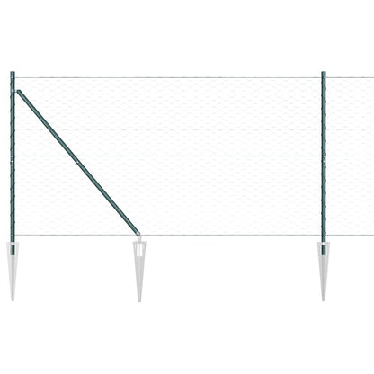 Hexagonal Fence with Post 100 x 1.2 m PVC-Coated Steel Green