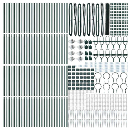 Hexagonal Fence with Post 100 x 1.2 m PVC-Coated Steel Green
