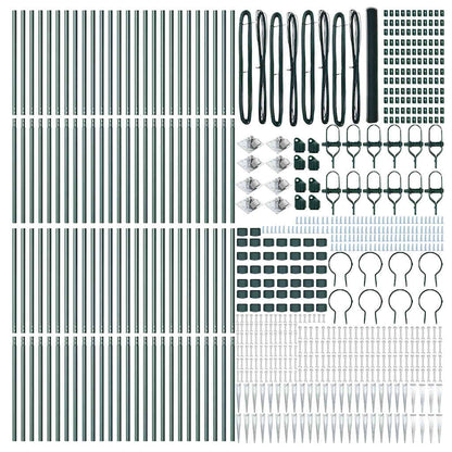Hexagonal Fence with Post 100 x 1.6 m PVC-Coated Steel Green
