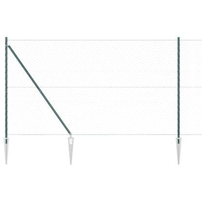 Hexagonal Fence with Post 100 x 1.6 m PVC-Coated Steel Green