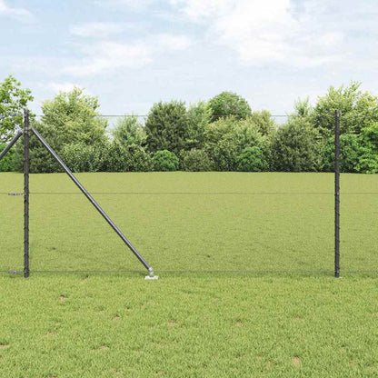 Hexagonal Fence with Post 25 x 1 m PVC-Coated Steel Grey Mesh