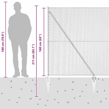 Hexagonal Fence with Post 25 x 1.6 m PVC-Coated Steel Grey Mesh