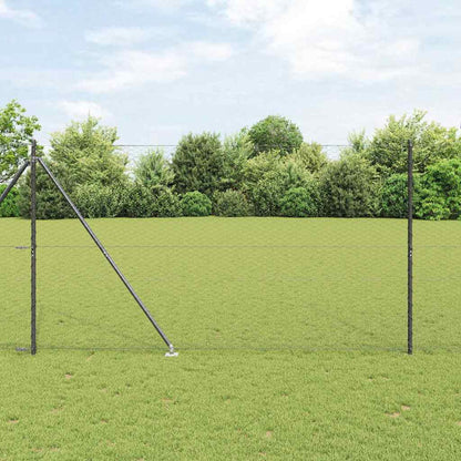 Hexagonal Fence with Post 25 x 1.6 m PVC-Coated Steel Grey Mesh