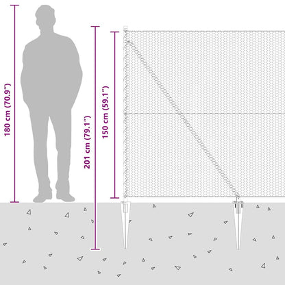 Hexagonal Fence with Post 50 x 1.5 m PVC-Coated Steel Grey Mesh