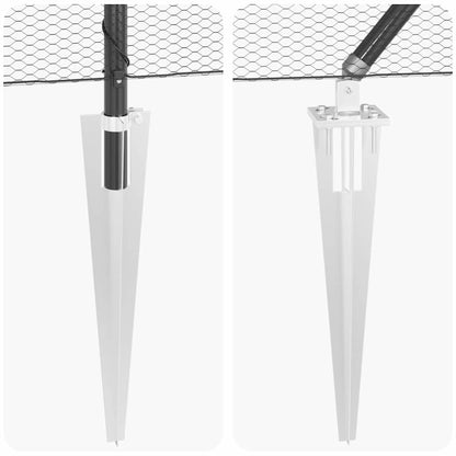 Hexagonal Fence with Post 100 x 0.4 m PVC-Coated Steel Grey