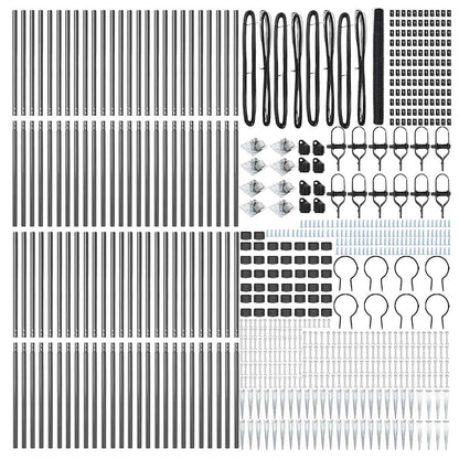 Hexagonal Fence with Post 100 x 1.6 m PVC-Coated Steel Grey