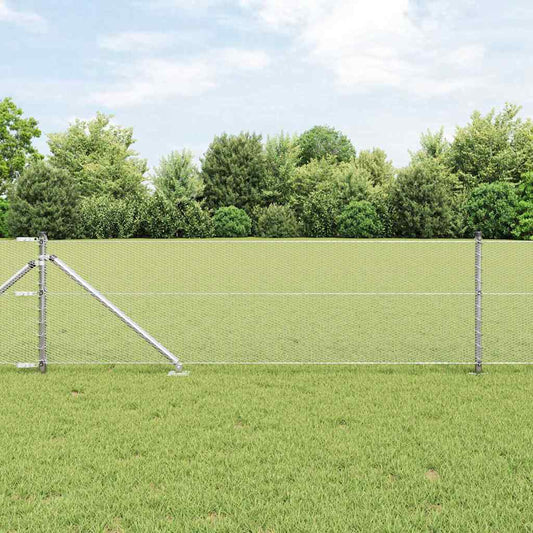 Hexagonal Fence with Post 10 x 0.6 m Galvanised Steel Silver