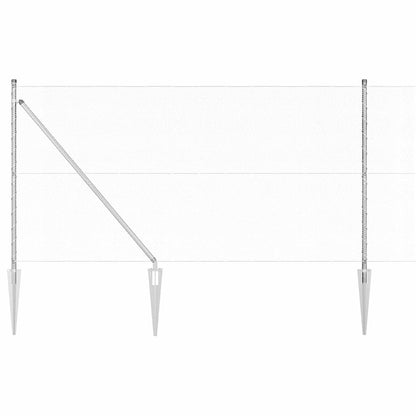 Hexagonal Fence with Post 10 x 1.2 m Galvanised Steel Silver