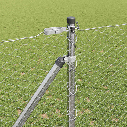 Hexagonal Fence with Post 10 x 1.2 m Galvanised Steel Silver