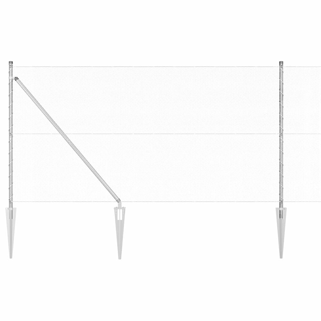 Hexagonal Fence with Post 10 x 1.4 m Galvanised Steel Silver