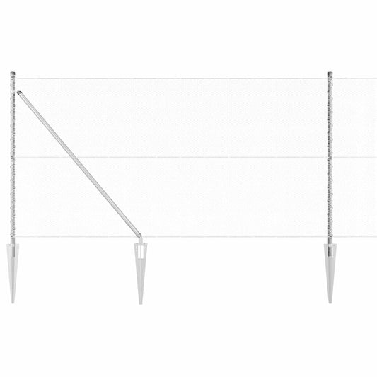Hexagonal Fence with Post 50 x 1.4 m Galvanised Steel Silver