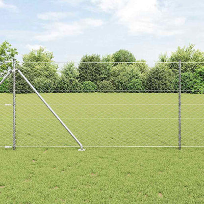 Hexagonal Fence with Post 50 x 1.4 m Galvanised Steel Silver