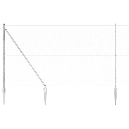Hexagonal Fence with Post 100 x 1.5 m Galvanised Steel Silver