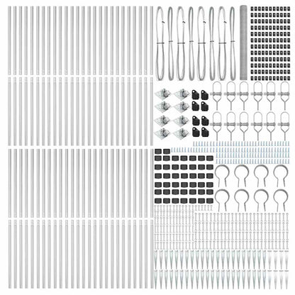 Hexagonal Fence with Post 100 x 1.5 m Galvanised Steel Silver