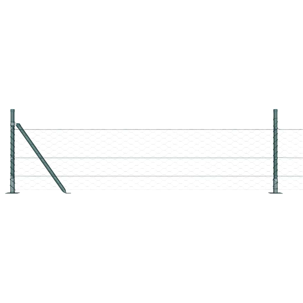 Hexagonal Fence with Concrete Base 10 x 0.4 m PVC-Coated Steel