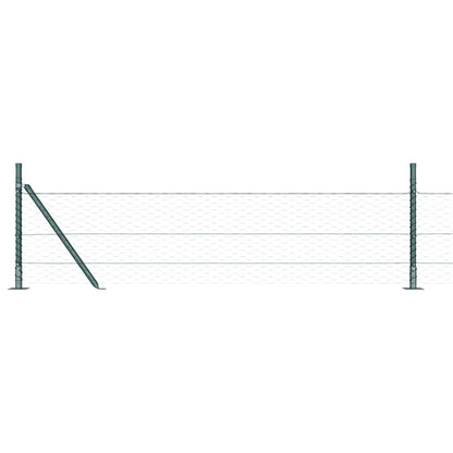 Hexagonal Fence with Concrete Base 10 x 0.5 m PVC-Coated Steel
