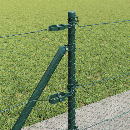 Hexagonal Fence with Concrete Base 10 x 0.6 m PVC-Coated Steel