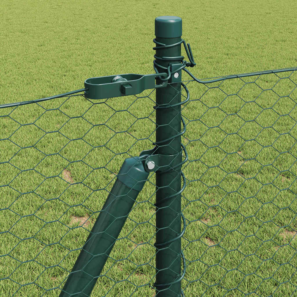 Hexagonal Fence with Concrete Base 10 x 1 m PVC-Coated Steel