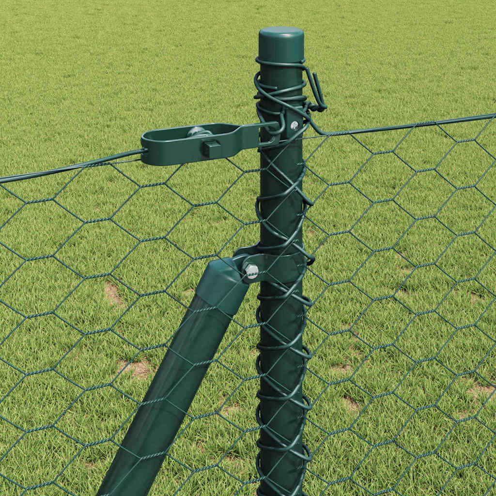 Hexagonal Fence with Concrete Base 10 x 1 m PVC-Coated Steel