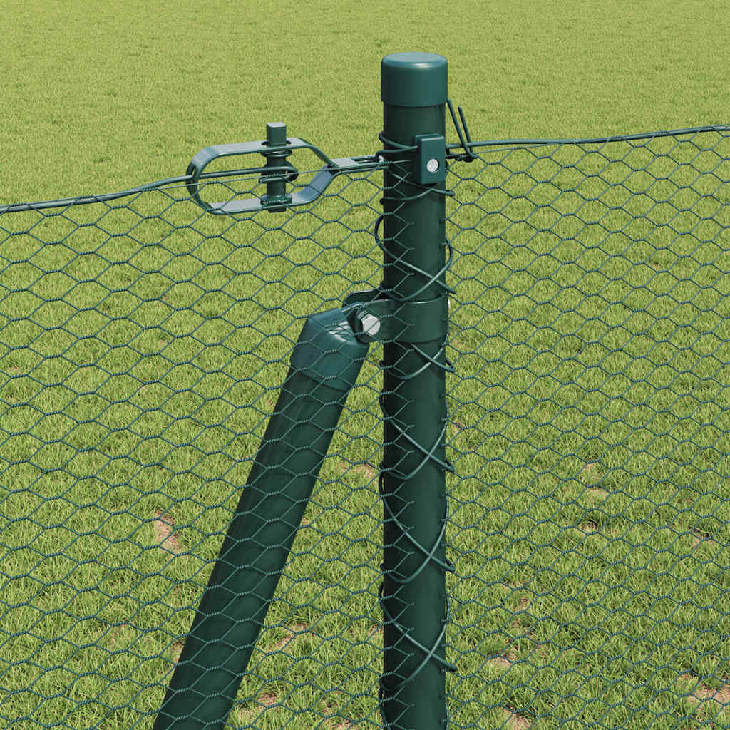 Hexagonal Fence with Concrete Base 10 x 1.2 m PVC-Coated Steel