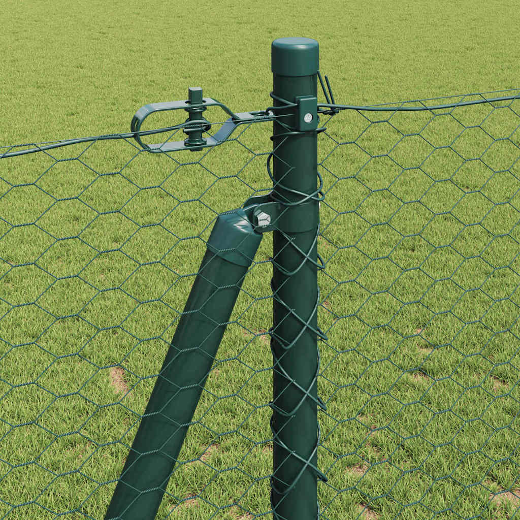 Hexagonal Fence with Concrete Base 10 x 1.2 m PVC-Coated Steel