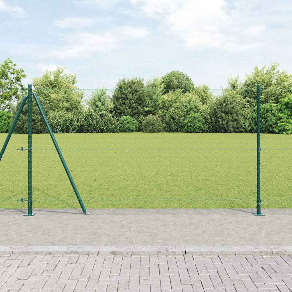 Hexagonal Fence with Concrete Base 10 x 1.2 m PVC-Coated Steel
