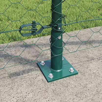 Hexagonal Fence with Concrete Base 10 x 1.2 m PVC-Coated Steel