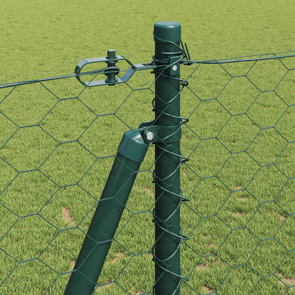 Hexagonal Fence with Concrete Base 10 x 1.2 m PVC-Coated Steel