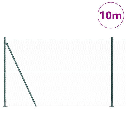 Hexagonal Fence with Concrete Base 10 x 1.4 m PVC-Coated Steel