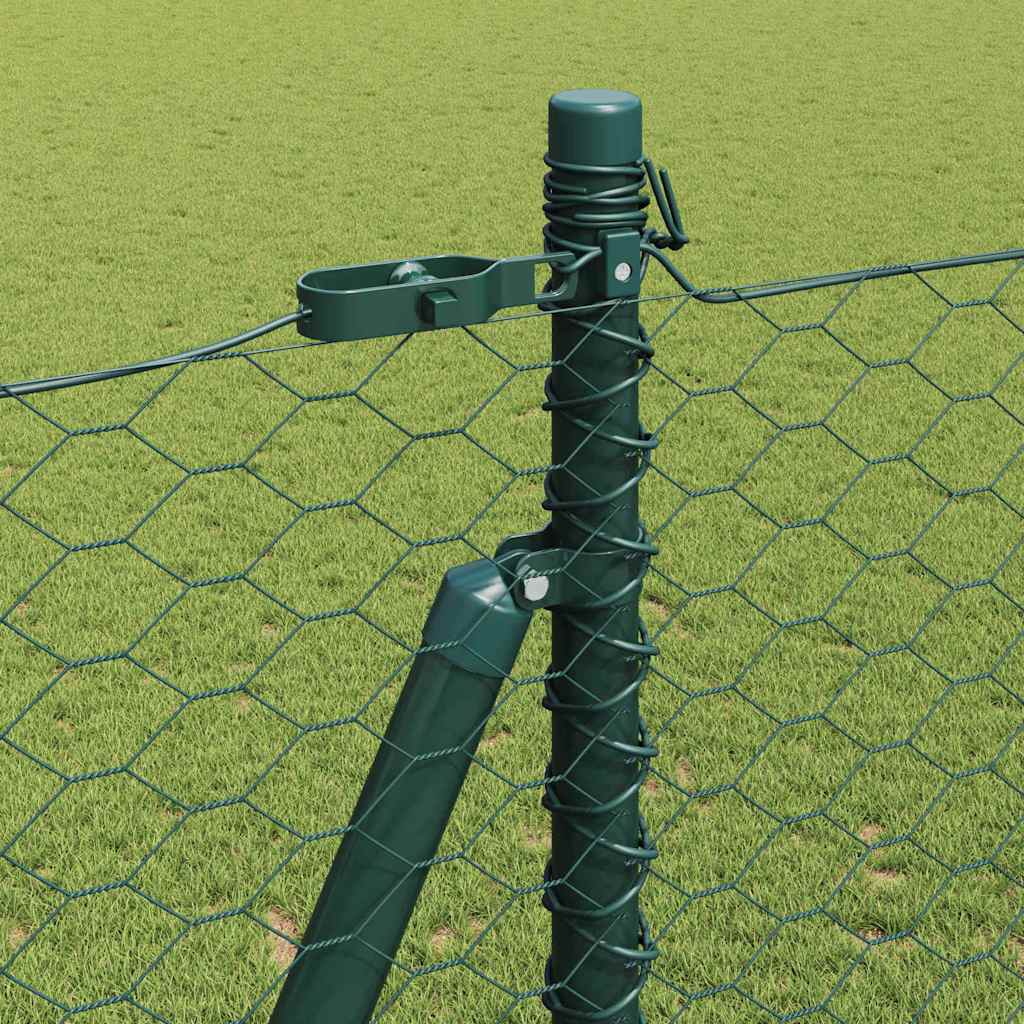 Hexagonal Fence with Concrete Base 10 x 1.6 m PVC-Coated Steel