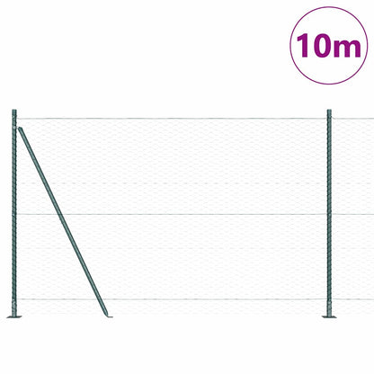 Hexagonal Fence with Concrete Base 10 x 1.6 m PVC-Coated Steel