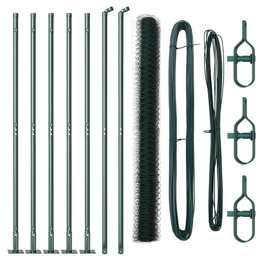 Hexagonal Fence with Concrete Base 10 x 1.6 m PVC-Coated Steel