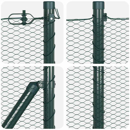 Hexagonal Fence with Concrete Base 25 x 0.4 m PVC-Coated Steel