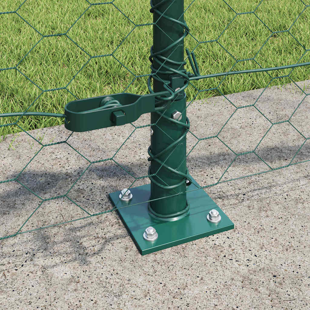 Hexagonal Fence with Concrete Base 25 x 0.4 m PVC-Coated Steel